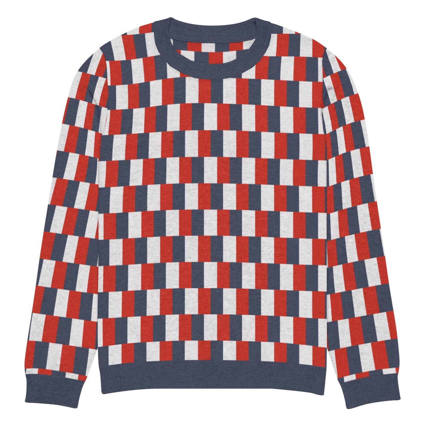 French Flag Knitted Crew Neck Sweater