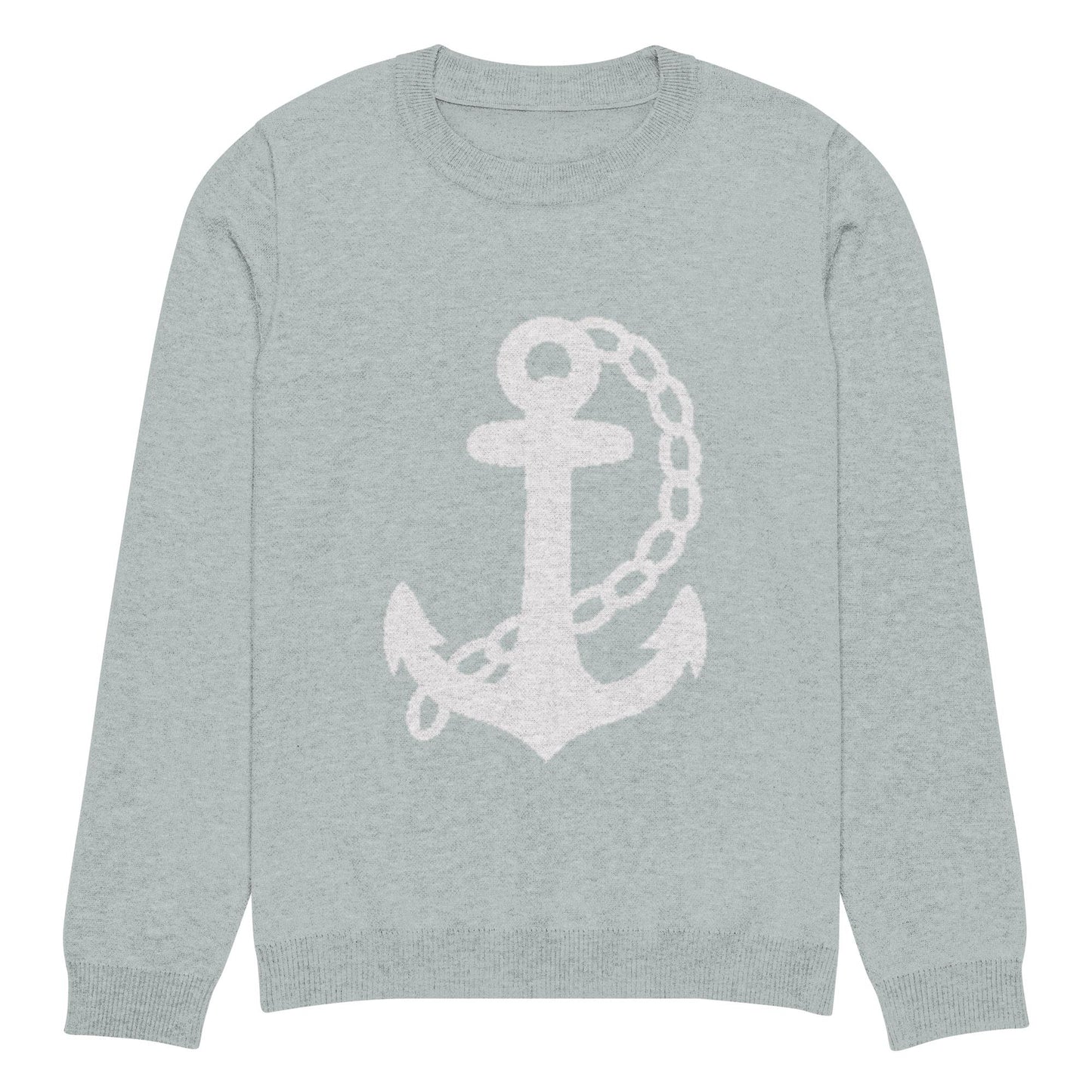 Anchor Powder Blue Knitted Crew Neck Sweater