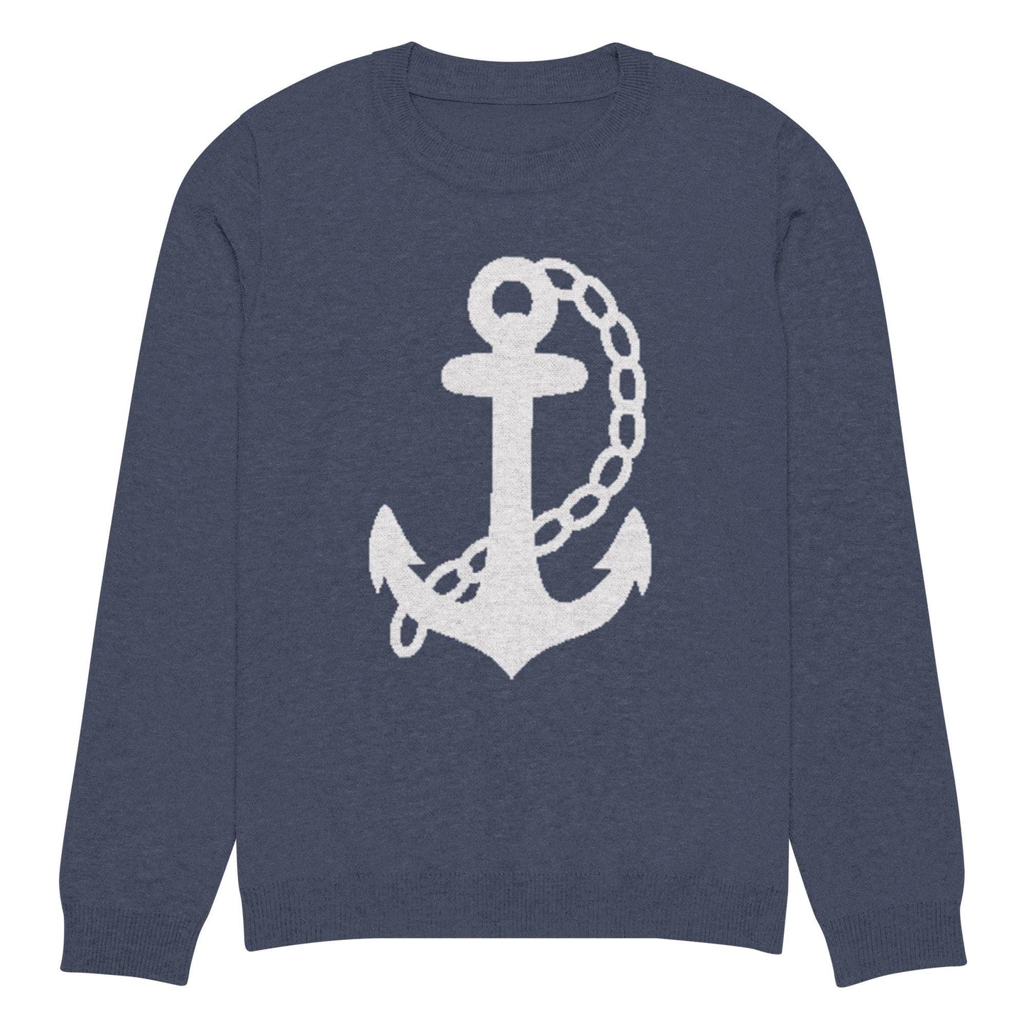 Anchor Navy Blue Knitted Crew Neck Sweater