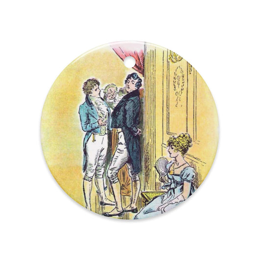 Mr. Darcy and Elizabeth Pride and Prejudice ceramic ornament