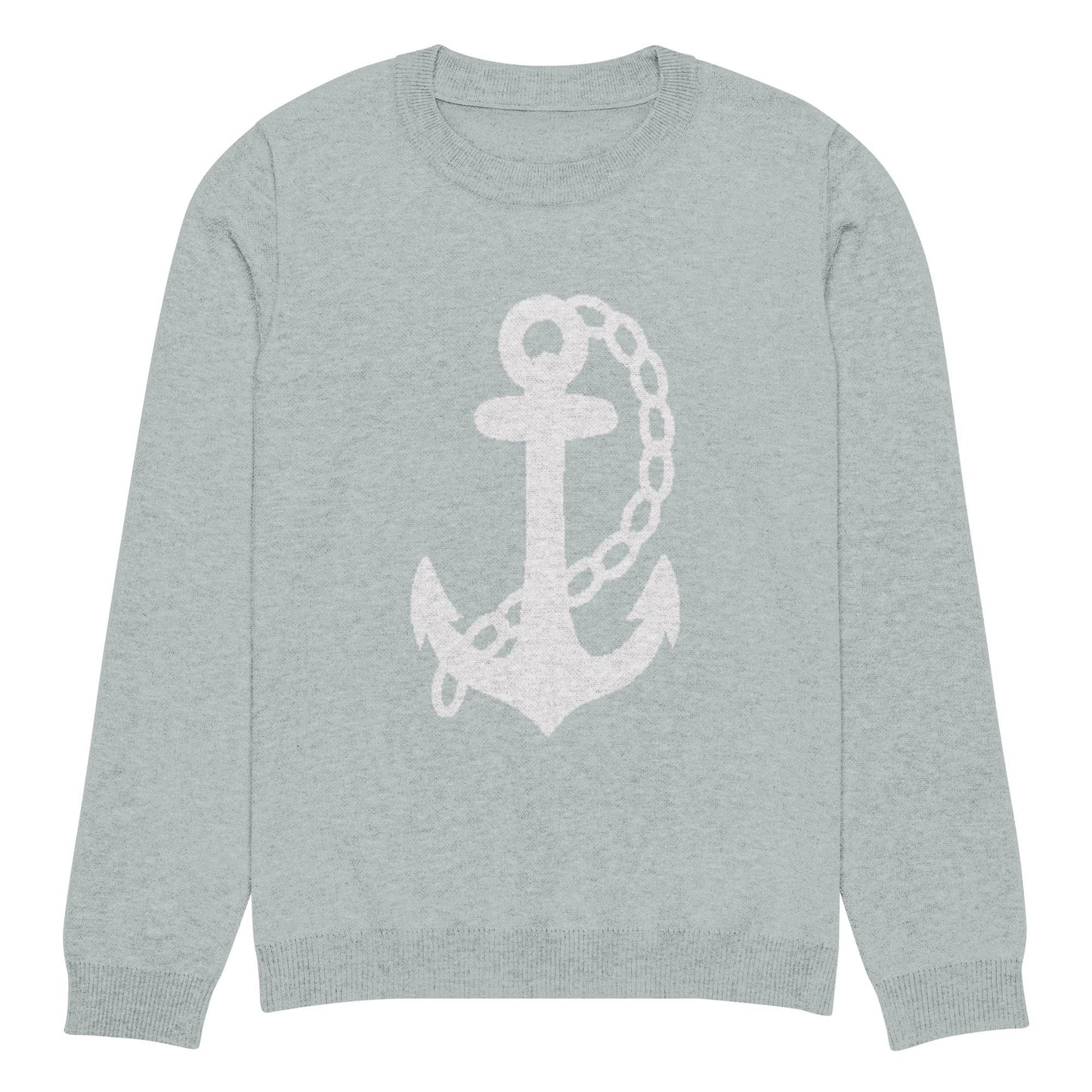 Anchor Powder Blue Knitted Crew Neck Sweater