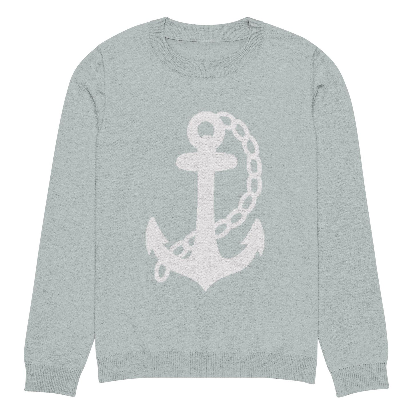Anchor Powder Blue Knitted Crew Neck Sweater