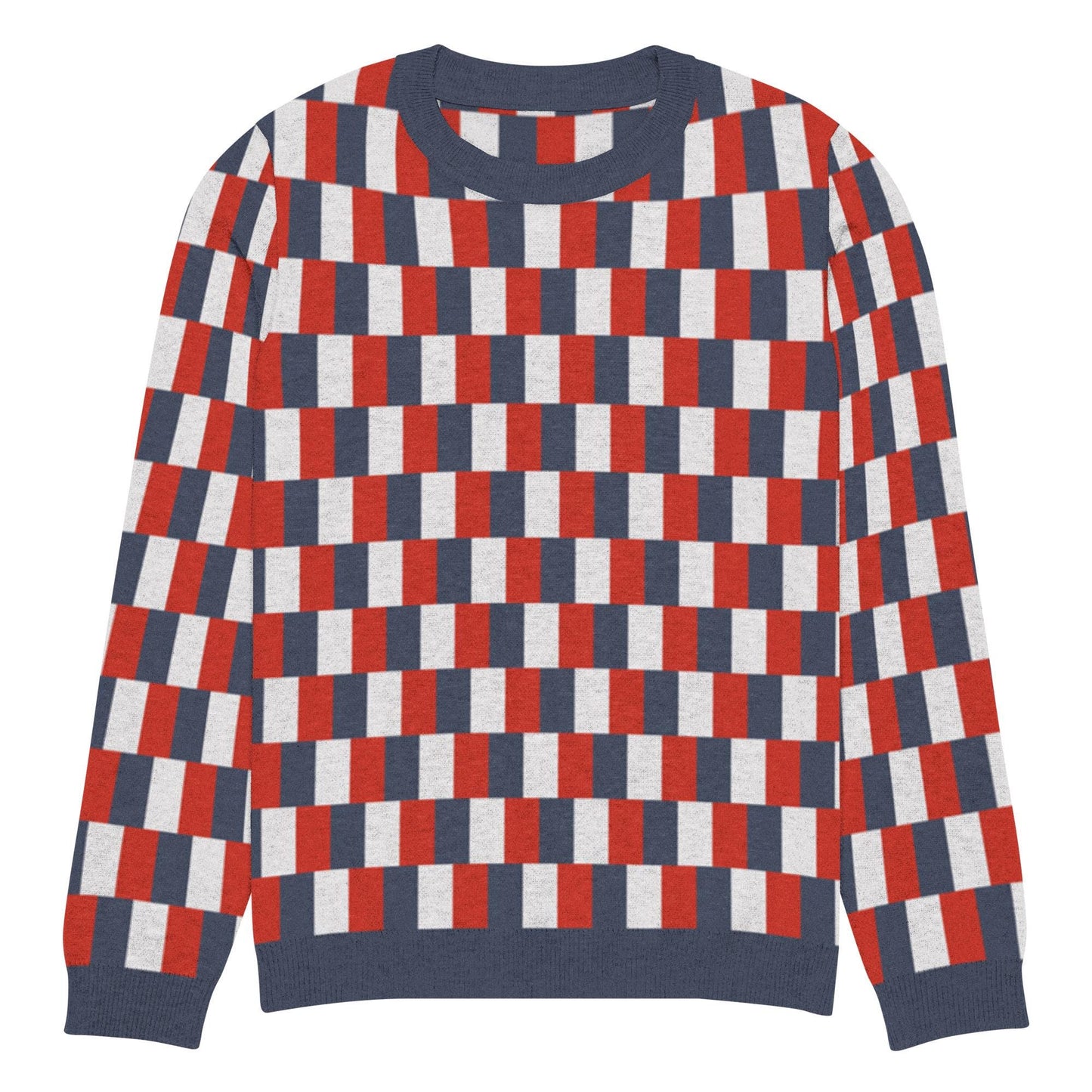 French Flag Knitted Crew Neck Sweater