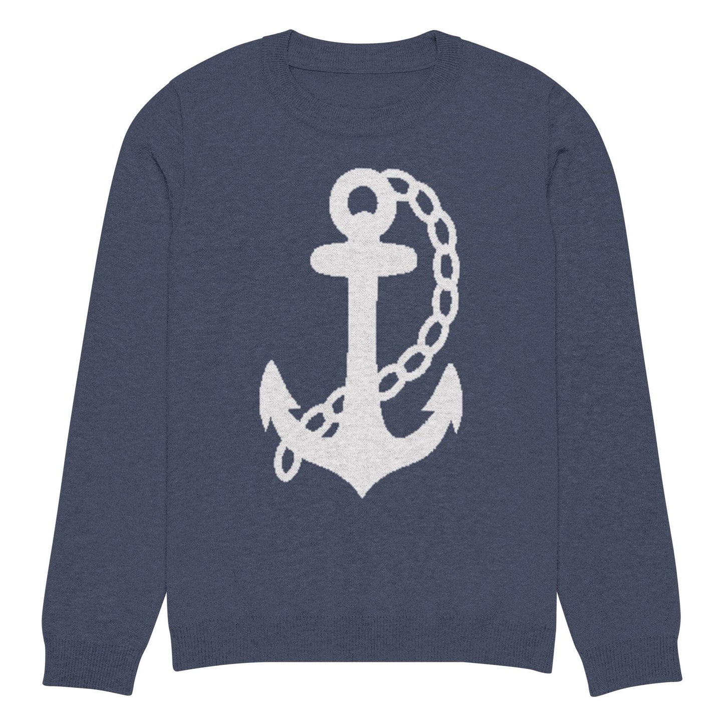 Anchor Navy Blue Knitted Crew Neck Sweater