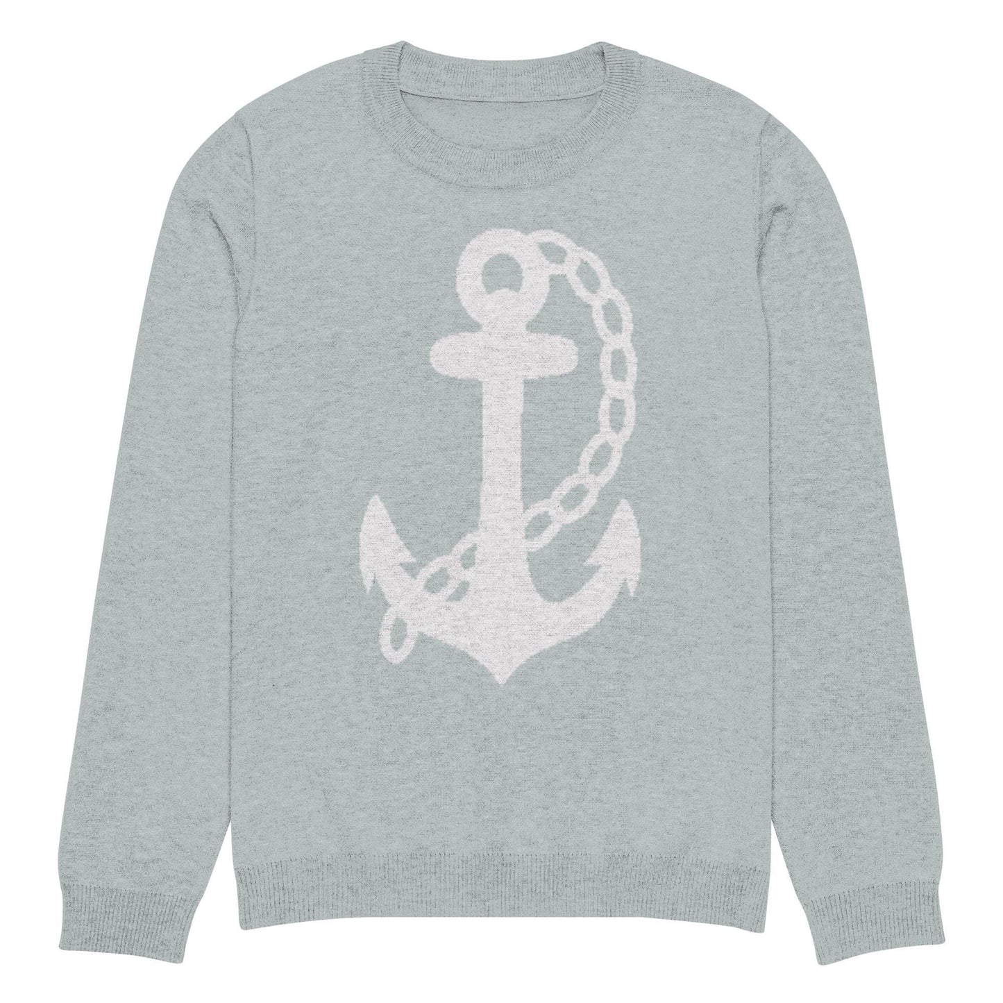 Anchor Powder Blue Knitted Crew Neck Sweater