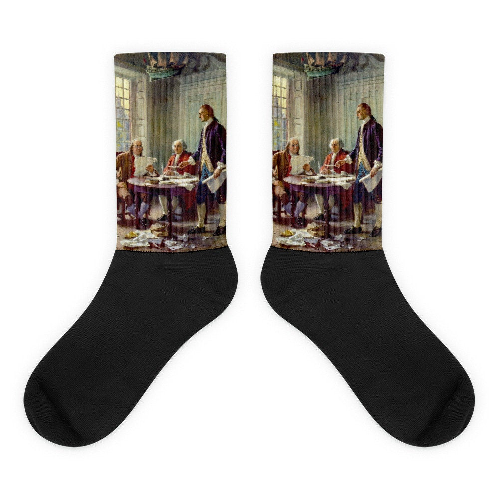 Writing of Declaration of Independence Socks