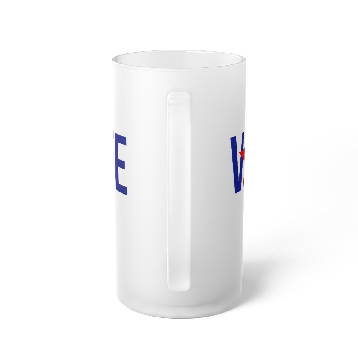 Vote Frosted Glass Beer Mug