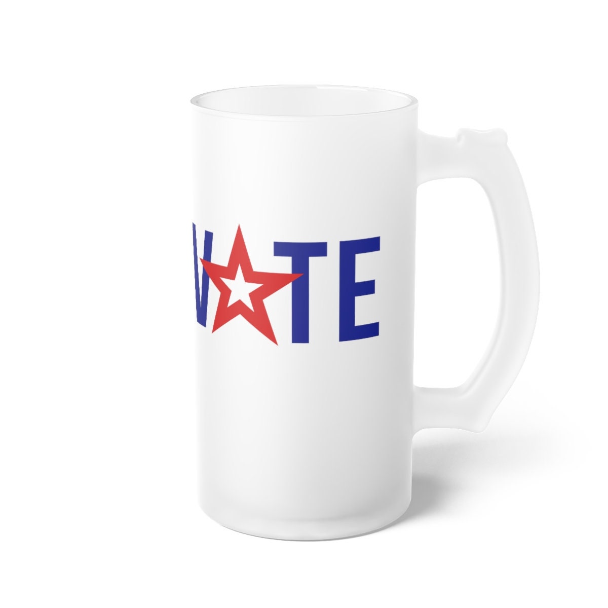 Vote Frosted Glass Beer Mug