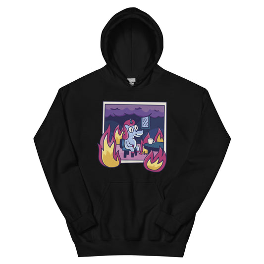 This is Fine- Unicorn In Flames Hoodie