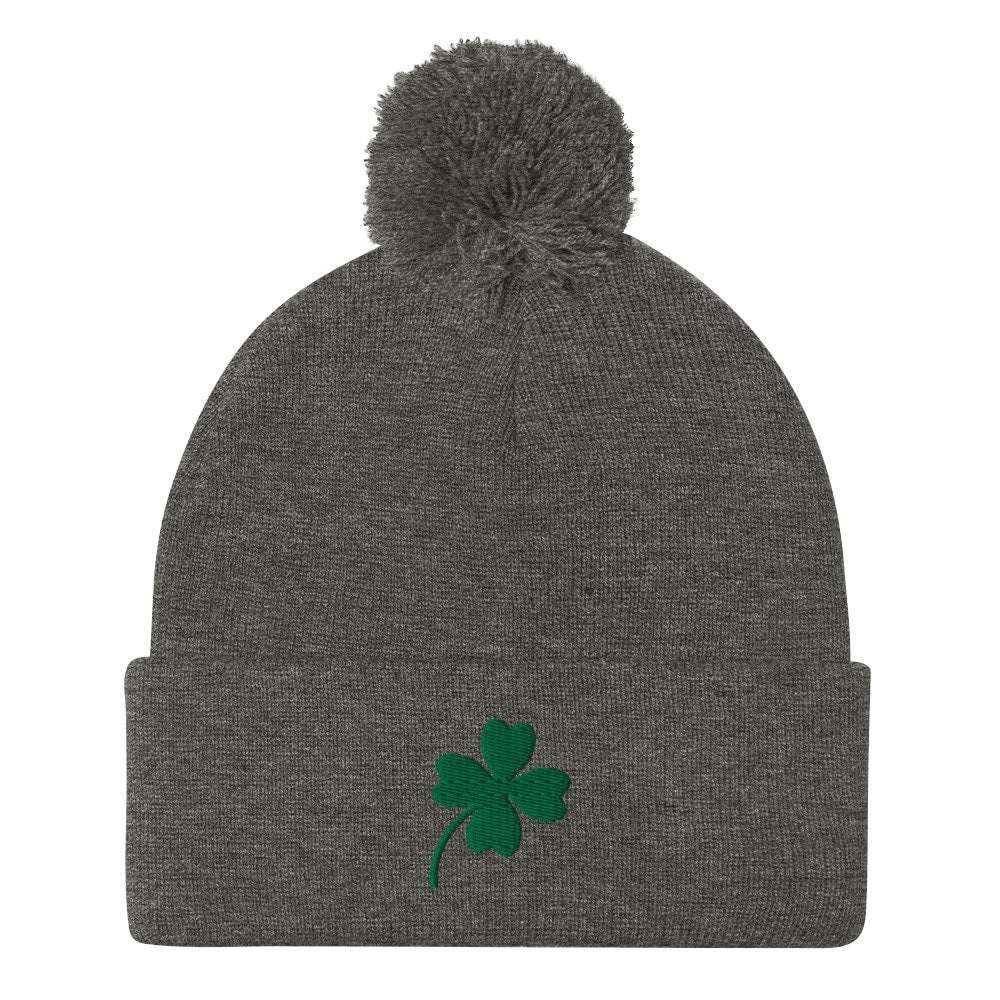 Four-Leaf Clover Pom Beanie