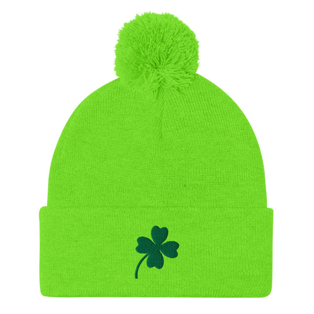 Four-Leaf Clover Pom Beanie