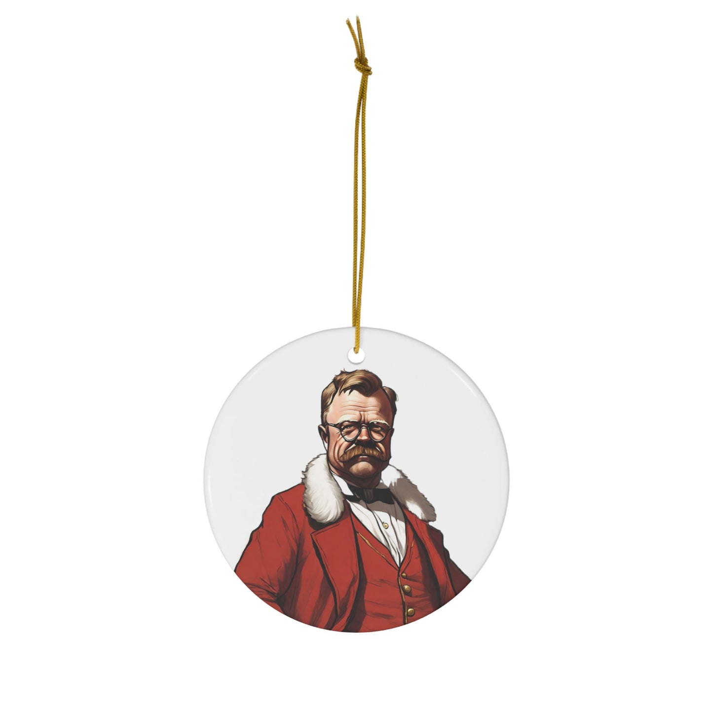 Theodore Roosevelt Santa Ceramic Ornament, 1-Pack
