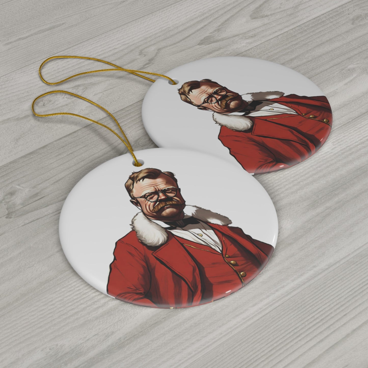 Theodore Roosevelt Santa Ceramic Ornament, 1-Pack