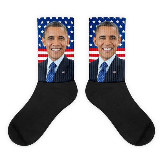 Barack Obama American Flag Socks - One Small Step History