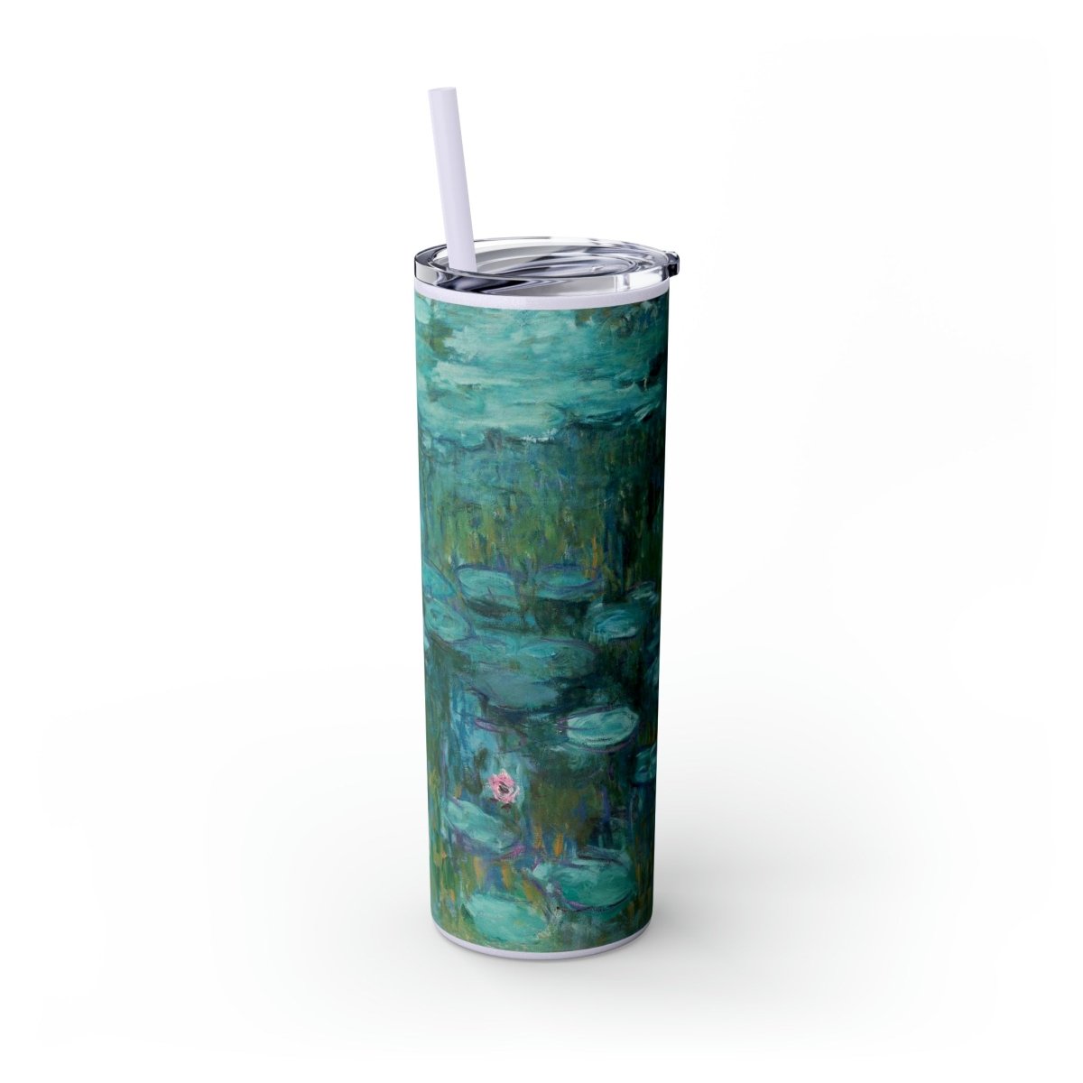 Claude Monet Water Lillies Skinny Tumbler with Straw, 20oz - One Small Step History