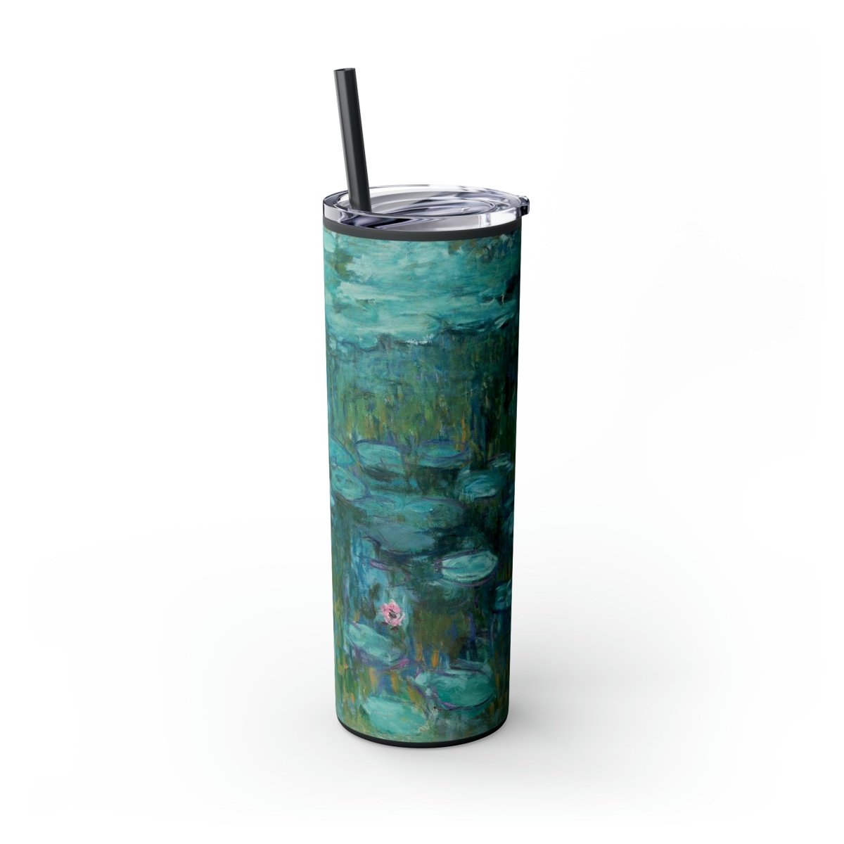 Claude Monet Water Lillies Skinny Tumbler with Straw, 20oz - One Small Step History