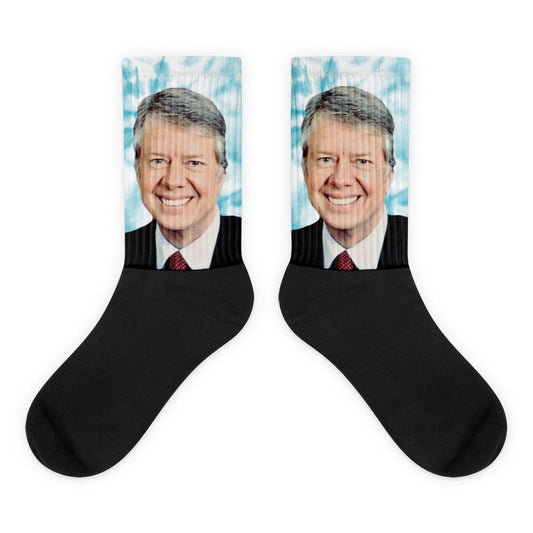 Jimmy Carter (Blue Tie-dye) Socks - One Small Step History