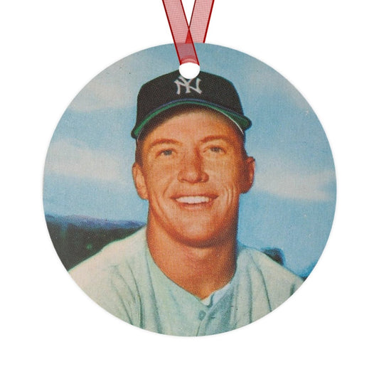 Mickey Mantle Metal Ornaments - One Small Step History