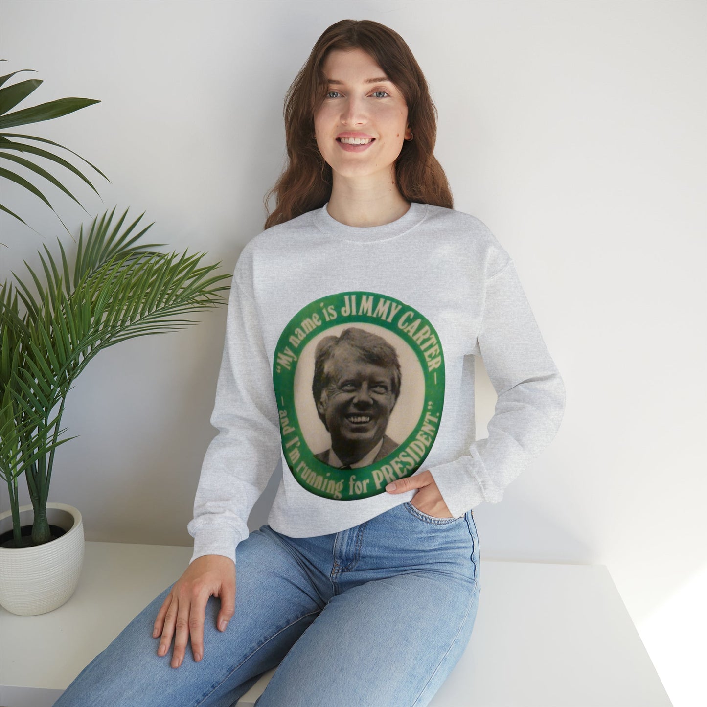 My Name is Jimmy Carter and I am Running for President Crewneck Sweatshirt - One Small Step History