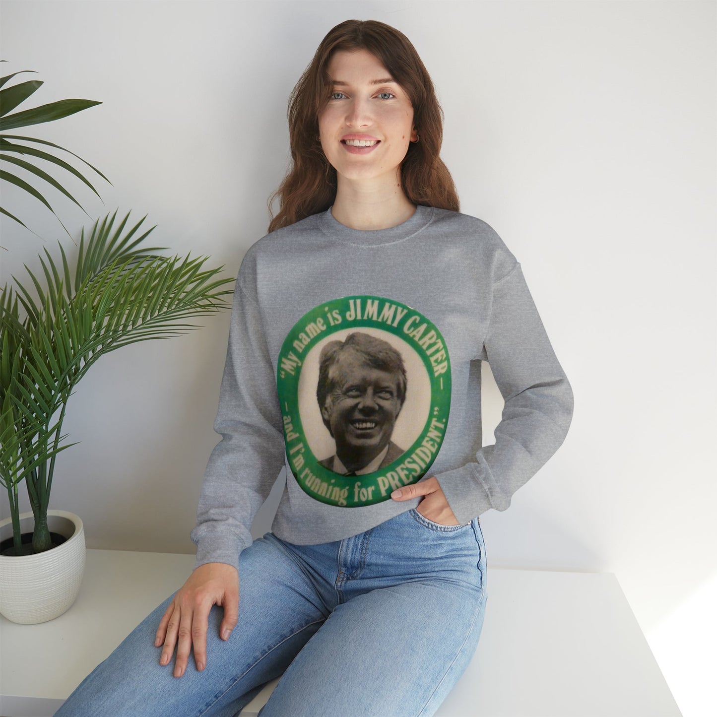 My Name is Jimmy Carter and I am Running for President Crewneck Sweatshirt - One Small Step History